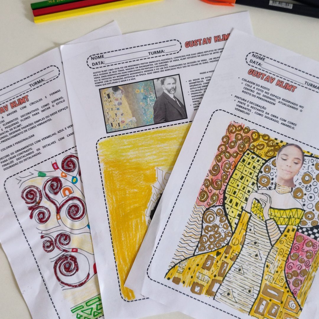 Atividade individual- Gustav Klimt (Obs: Esta atividade faz parte da Apostila de Arte - Pintores Famosos, também disponível para aquisição completa).