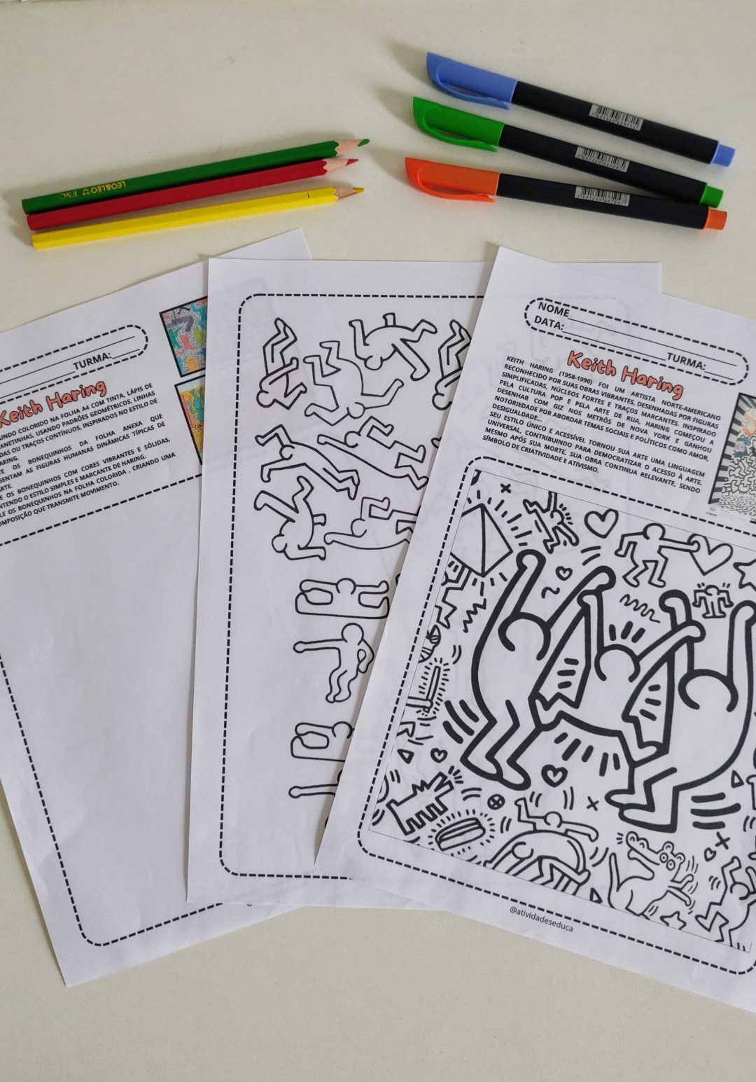 Atividade Individual-Keith Haring (Obs: Esta atividade faz parte da Apostila de Arte - Pintores Famosos, também disponível para aquisição completa).