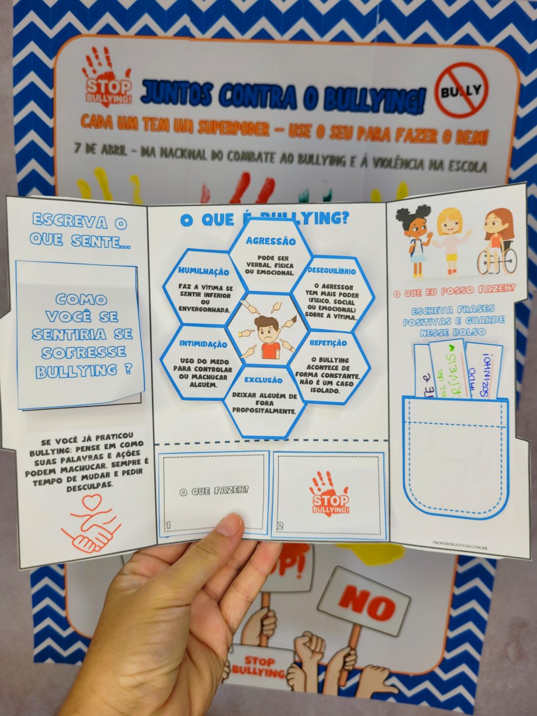 Atividade para trabalhar o BULLYING para Ensino Fundamental Lapbook "Juntos contra o Bullying" - Imagem 2