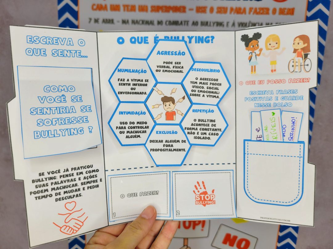 Atividade para trabalhar o BULLYING para Ensino Fundamental Lapbook "Juntos contra o Bullying" - Imagem 3