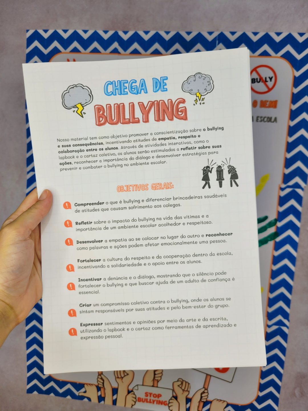 Atividade para trabalhar o BULLYING para Ensino Fundamental Lapbook "Juntos contra o Bullying" - Imagem 5