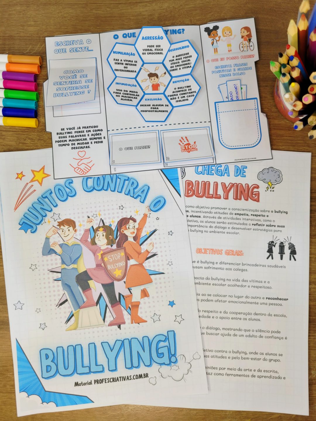 Atividade para trabalhar o BULLYING para Ensino Fundamental Lapbook "Juntos contra o Bullying" - Imagem 9
