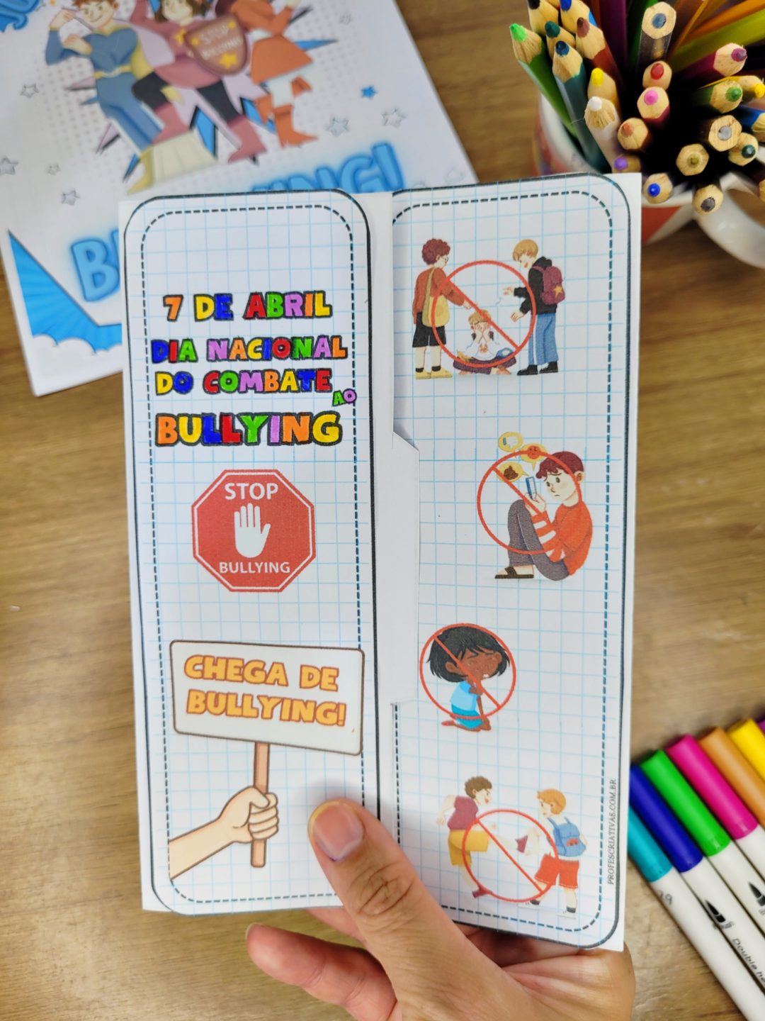 Atividade para trabalhar o BULLYING para Ensino Fundamental Lapbook "Juntos contra o Bullying" - Imagem 10