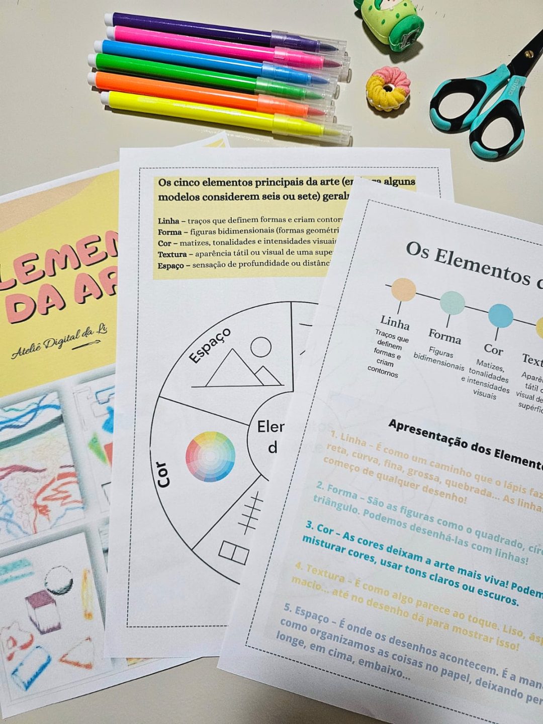 Elementos da Arte de forma simples, lúdica e visual: texturas, cores, linhas, formas e espaço. - Imagem 5