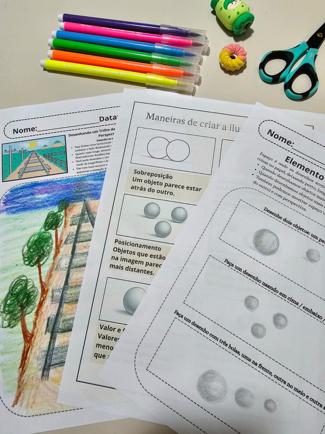 Elementos da Arte de forma simples, lúdica e visual: texturas, cores, linhas, formas e espaço. - Imagem 2