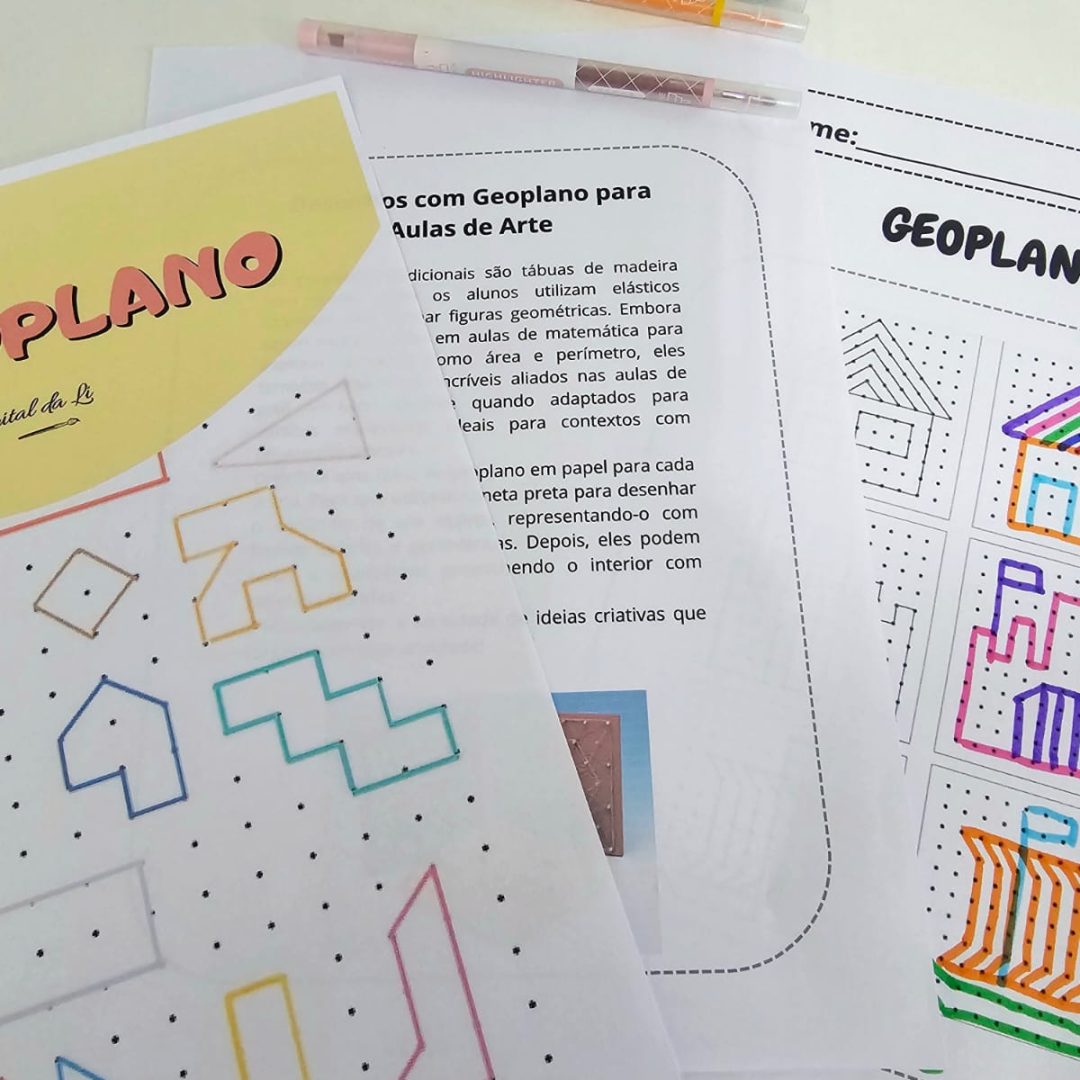 Geoplano 10 atividades  + 3 palavras cruzadas sobre arte para encantar sua turma!