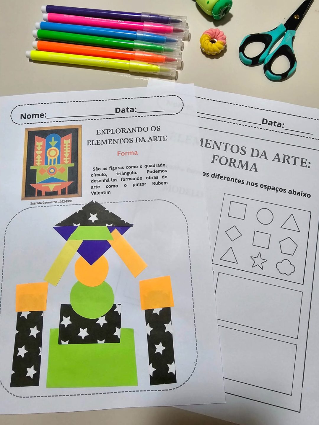 Elementos da Arte de forma simples, lúdica e visual: texturas, cores, linhas, formas e espaço. - Imagem 4