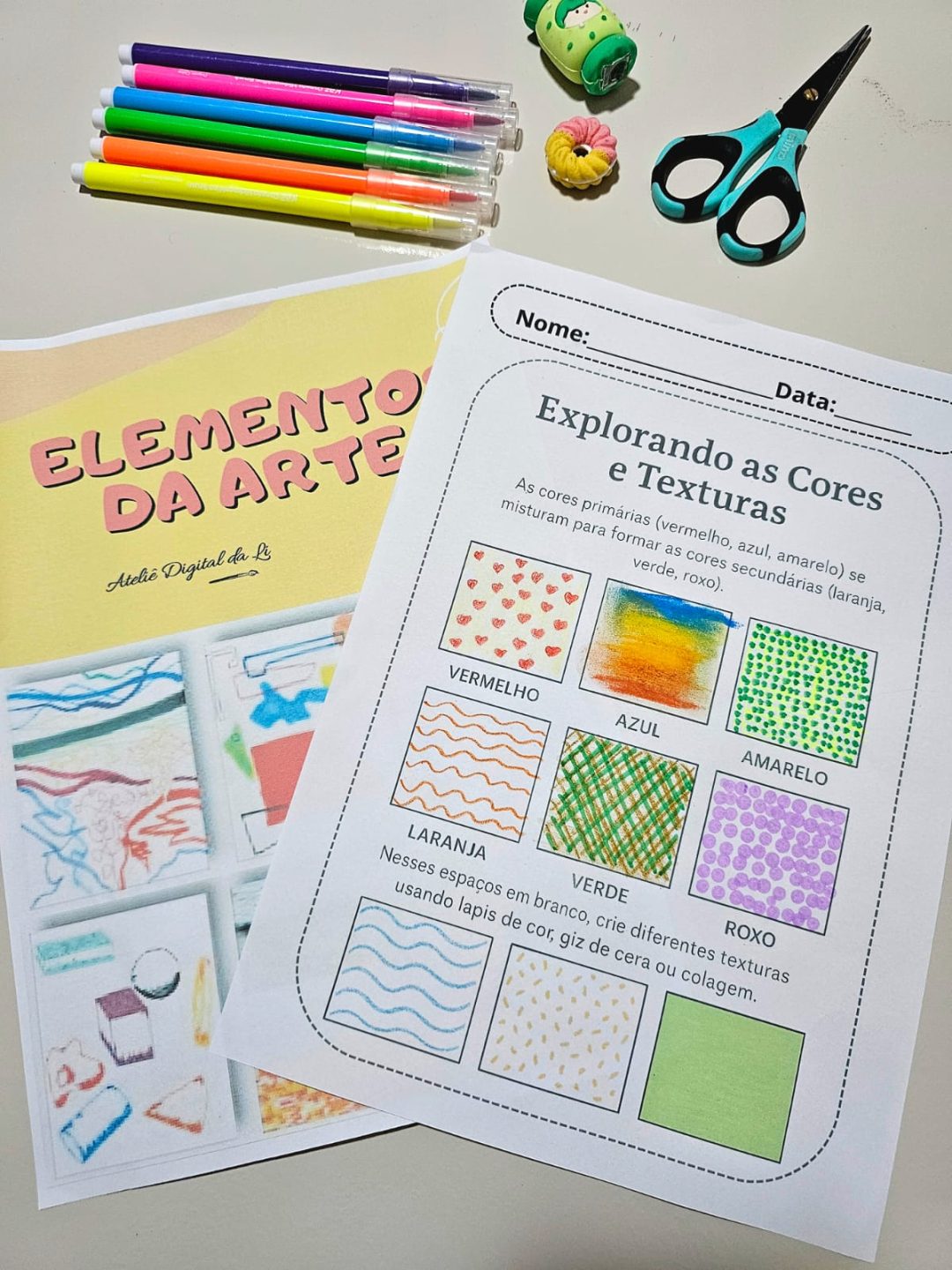 Elementos da Arte de forma simples, lúdica e visual: texturas, cores, linhas, formas e espaço. - Imagem 6