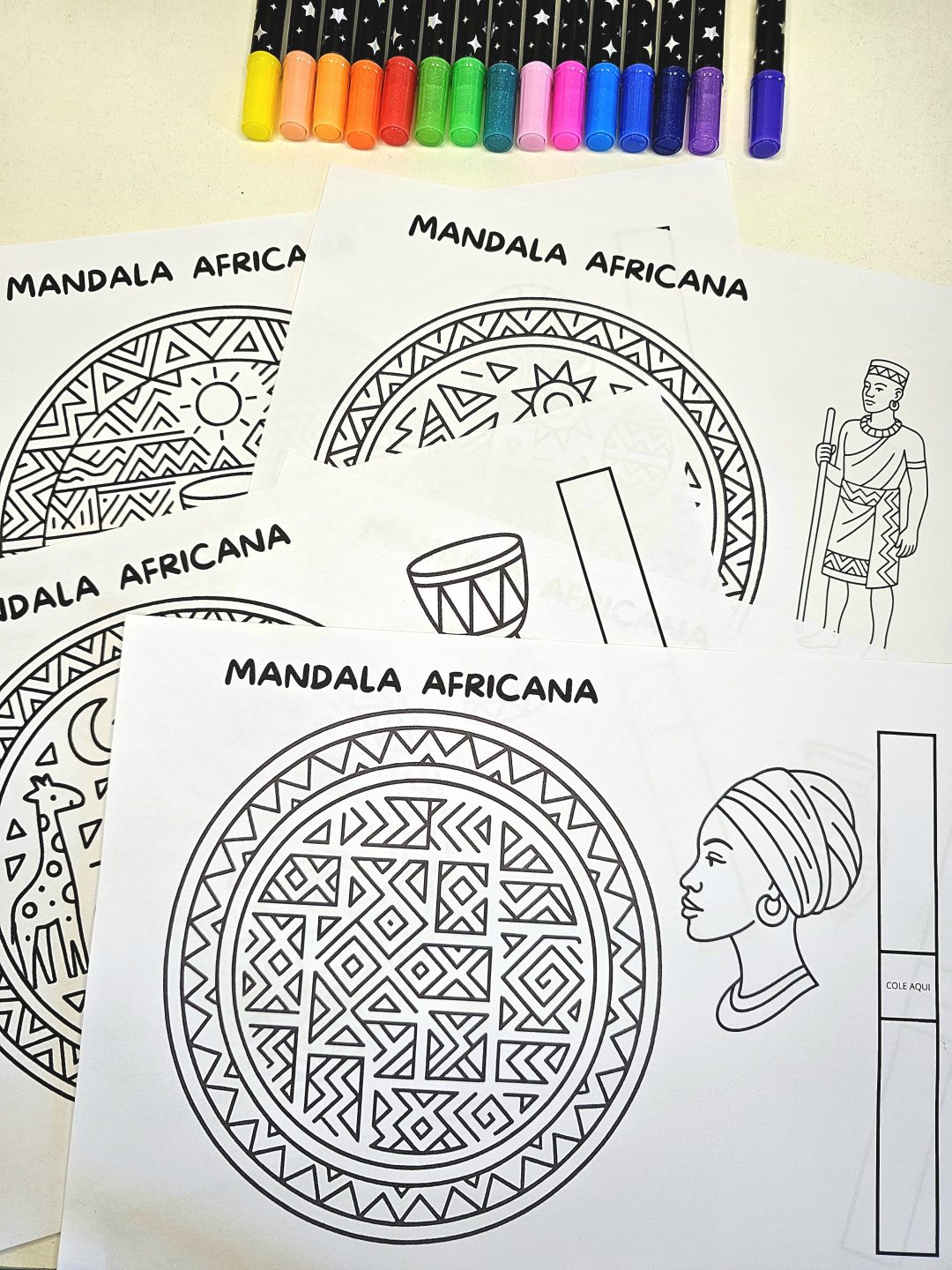 Mandalas Africanas 3D para Colorir —  Bônus especial Jogo Africano Shisima! - Imagem 9