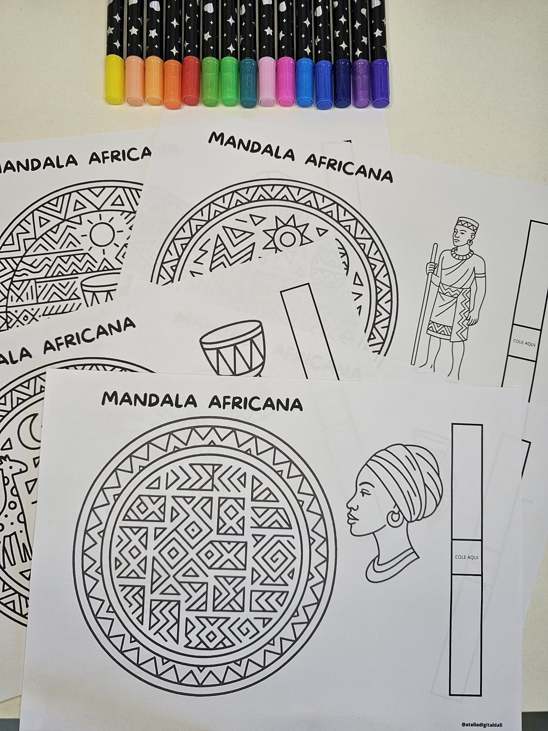 Mandalas Africanas 3D para Colorir —  Bônus especial Jogo Africano Shisima! - Imagem 10