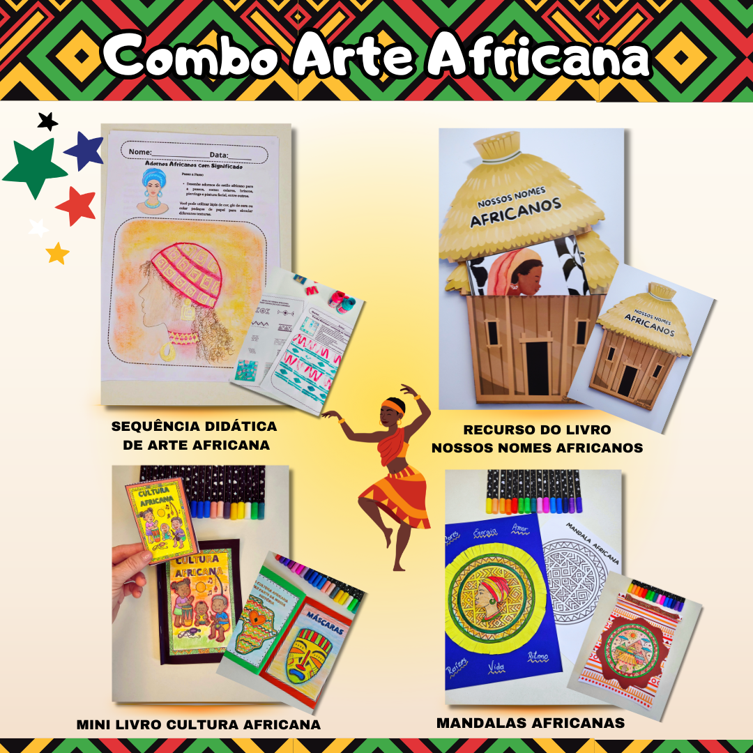 Combo Arte Africana – Mandalas, Mini Livros, Sequência Didática e Livro "Nossos Nomes Africanos"