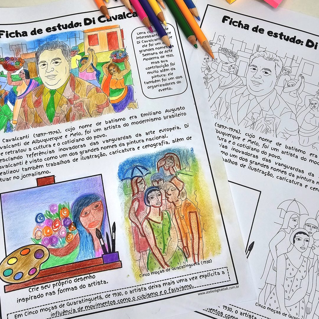 Cinco Grandes Pintores Brasileiros em Fichas de Estudo