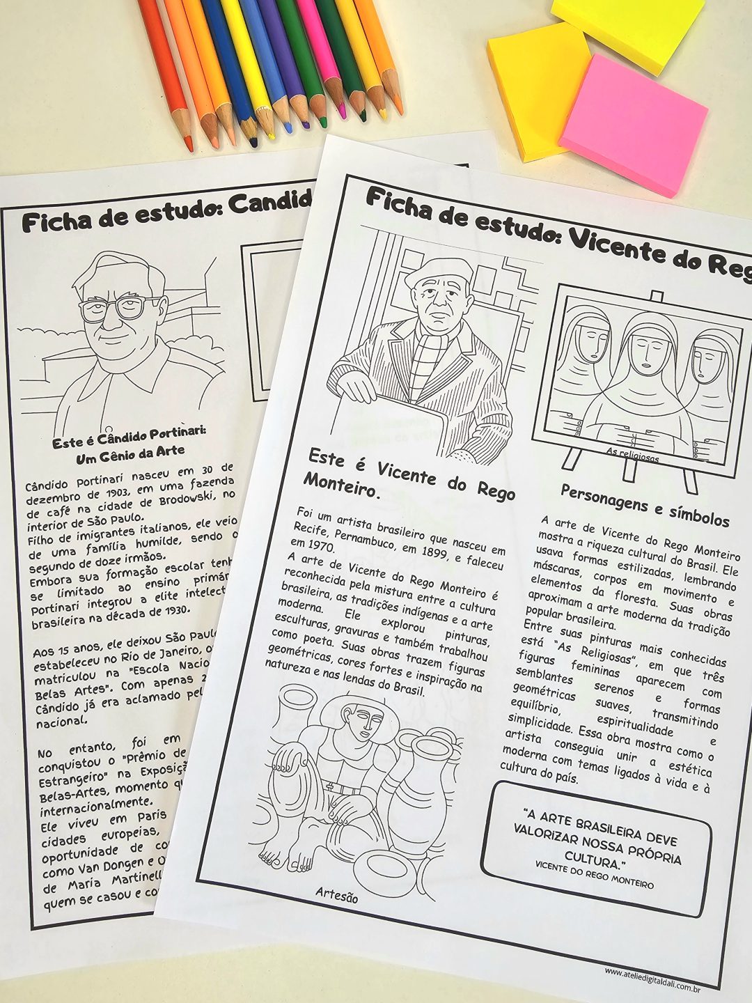 Cinco Grandes Pintores Brasileiros em Fichas de Estudo - Imagem 3