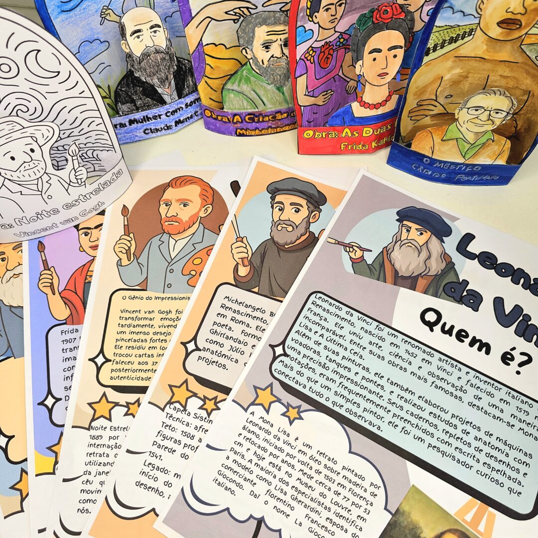 Janela da arte- Pintor e sua obra, atividade para pintar, recortar e montar!