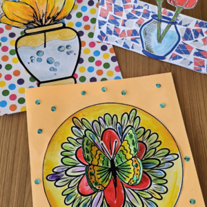 Cartões para pintar, recortar e colar!