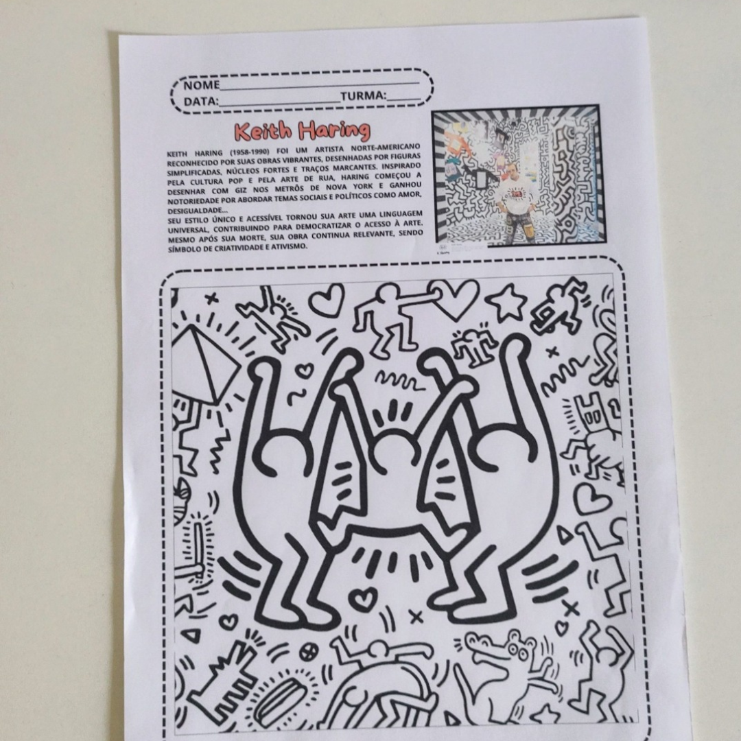 Atividade Individual-Keith Haring (Obs: Esta atividade faz parte da Apostila de Arte - Pintores Famosos, também disponível para aquisição completa). - Imagem 2