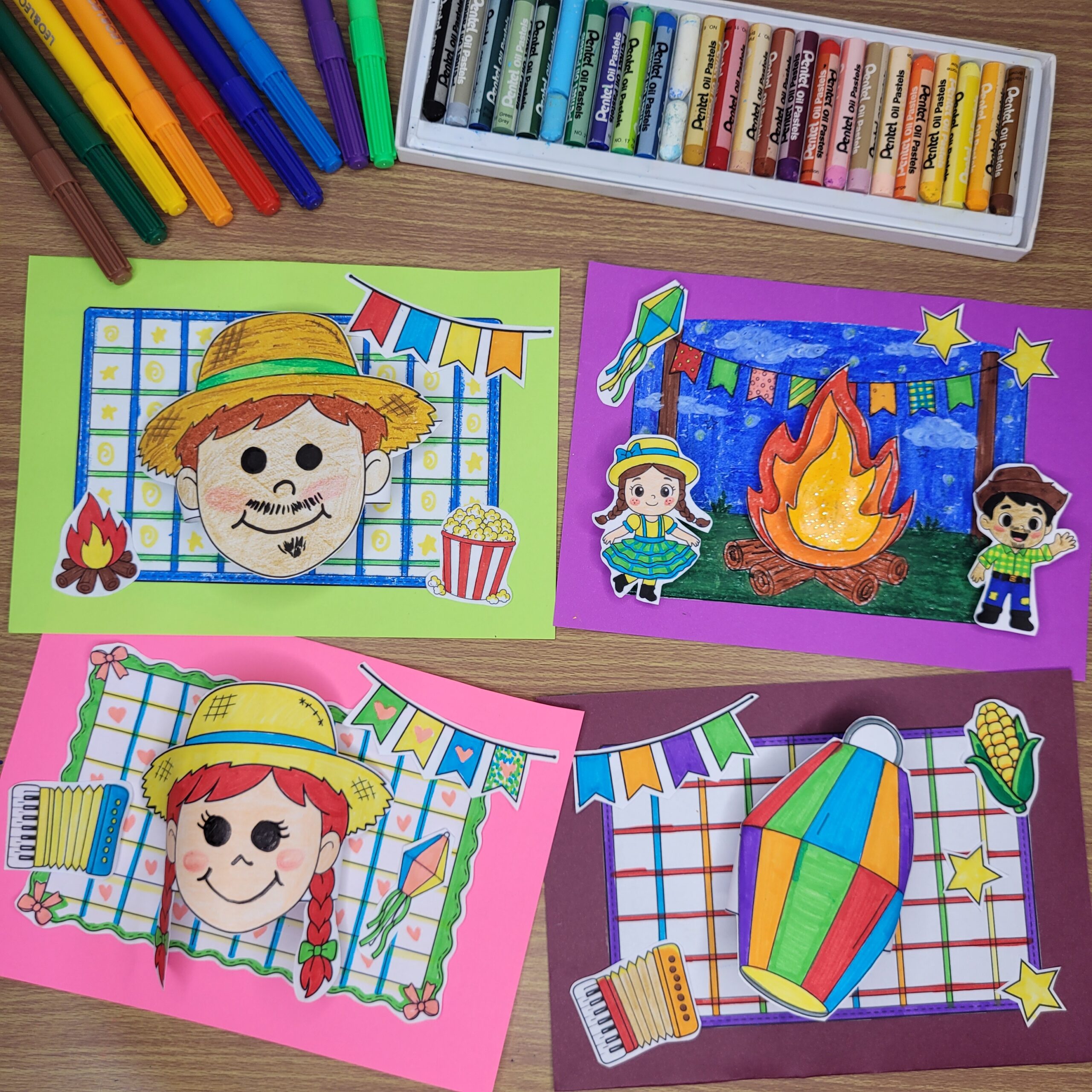 Atividade de Festa Junina – Cartões Juninos 3D + Bônus surpresa!