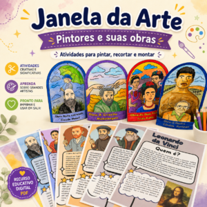 Janela da arte- Pintor e sua obra, atividade para pintar, recortar e montar!