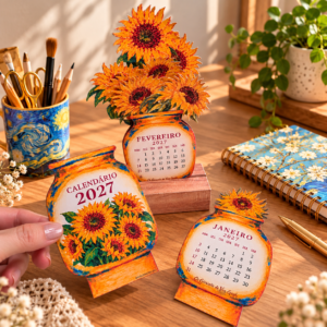 Calendário 2027- Os Girassóis de Van gogh