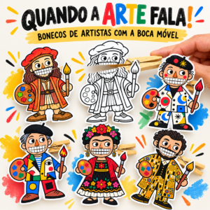 Quando a Arte Fala! Bonecos de Artistas com Boca Móvel