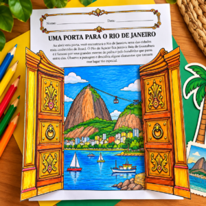 Portas pelo Mundo- Colorir, recortar e colar