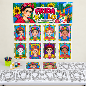 Frida Kahlo:  Painel Coletivo para Colorir